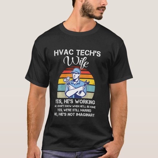 Funny Hvac-technicus voor vrouwen koel Hvac Tech W T-shirt (Voorkant)