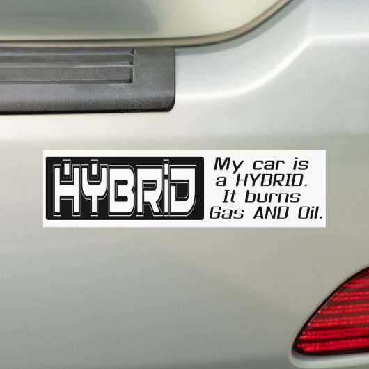 Funny HYBRID CAR Bumpersticker (Op auto)