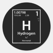 Funny Hydrogen Chemical Element Periodic Table Ronde Sticker (Voorkant)
