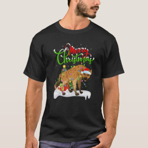 Funny Hyena Dierenvriend Xmas Lighting Hyena Chris T-shirt