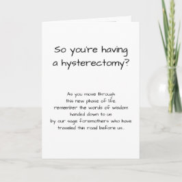Funny Hysterectomy Get Well Card Kaart