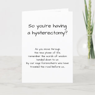 Funny Hysterectomy Get Well Card Kaart