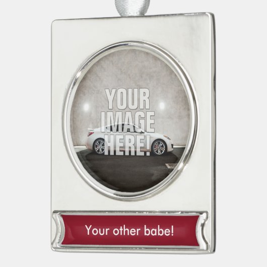 Funny Hyundai Genesis Coupe - Voeg je auto toe! Verzilverd Banner Ornament (Links)