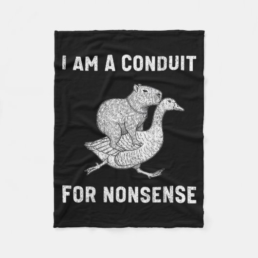 Funny I Am A Conduit For Nonsense Capybara Goose M Fleece Deken (Voorkant)