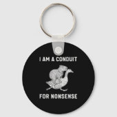 Funny I Am A Conduit For Nonsense Capybara Goose M Sleutelhanger (Voorkant)