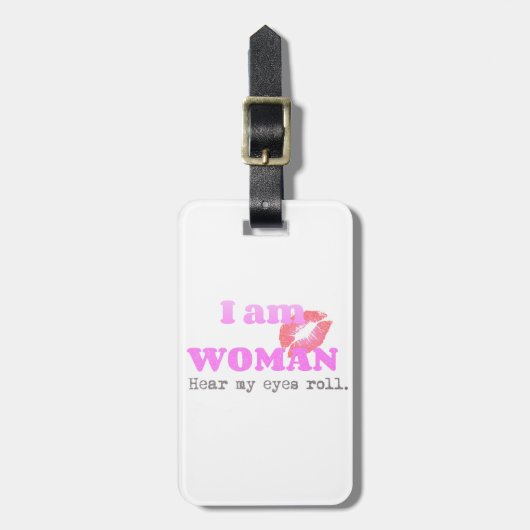 Funny I Am Woman Quote Bagagelabel (Voorkant verticaal)