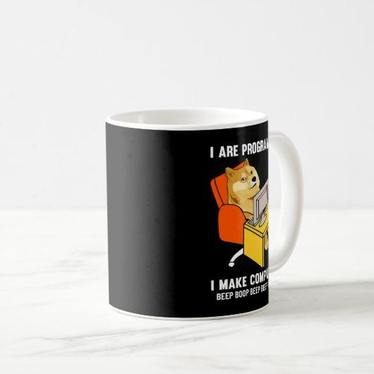 Funny I are Programmer Programmer Coding Nerd Shi Koffiemok (Voorkant rechts)