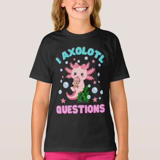 Funny I Axolotl Vragen Cute Axolotls Kawaii Kind T-shirt (Voorkant)