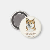 Funny "I Chews You" Shiba Inu Valentine's Day Art Magneet (Voorkant / Achterkant)