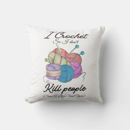 Funny I Crochet Save A Life Yarn Art Kussen