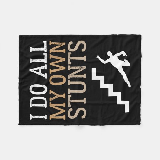 Funny I Do All My Own Stairs Stunts Ide Down Fleece Deken (Voorkant (Horizontaal))
