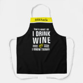 Funny I Drink Wine Chef Apron Thats What I Do Schort (Voorkant)