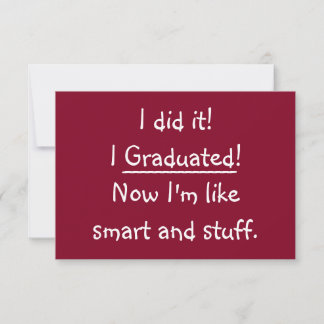 Funny I Graduated Graduated Party Invitation Kaart