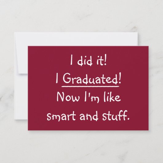 Funny I Graduated Graduated Party Invitation Kaart (Voorkant)