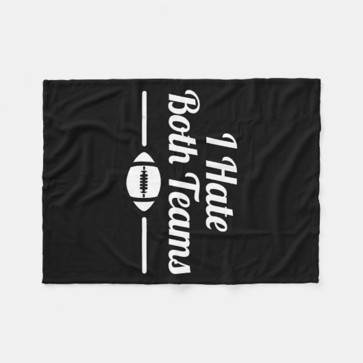 Funny I Hate Both Teams Football Small Fleece Deken (Voorkant (Horizontaal))