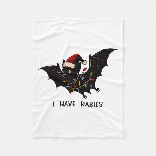 Funny I Have Rabies Christmas Bat Matching Holiday Fleece Deken (Voorkant)