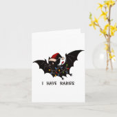 Funny I Have Rabies Christmas Bat Matching Holiday Kaart (Gele Bloem)