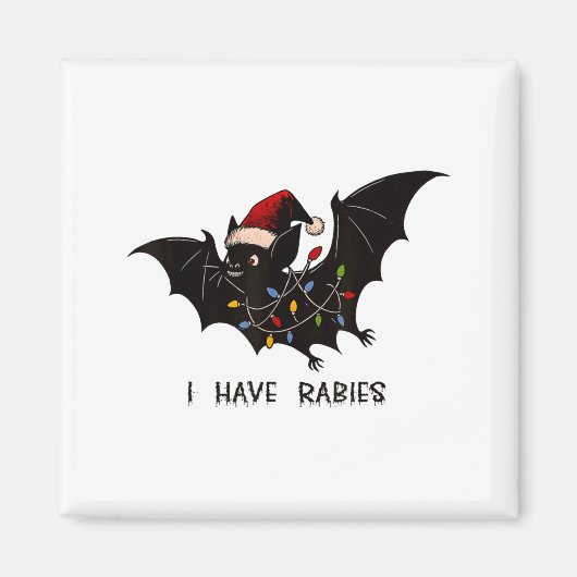 Funny I Have Rabies Christmas Bat Matching Holiday Magneet (Voorkant)