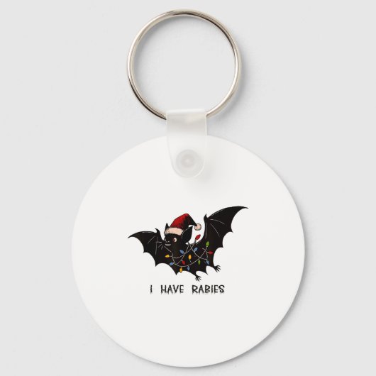 Funny I Have Rabies Christmas Bat Matching Holiday Sleutelhanger (Voorkant)