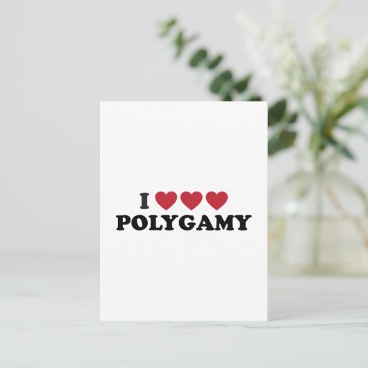 Funny I Heart Polygamy Briefkaart (Staand voorkant)