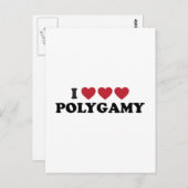 Funny I Heart Polygamy Briefkaart (Voorkant / Achterkant)