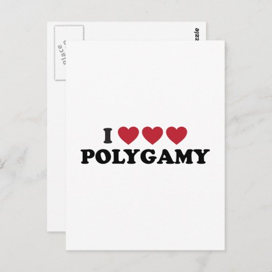 Funny I Heart Polygamy Briefkaart (Voorkant / Achterkant)