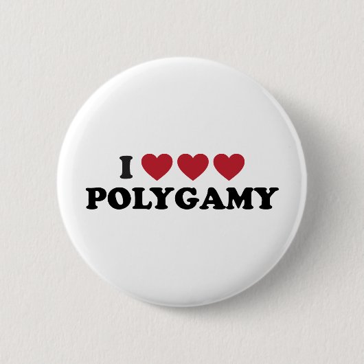 Funny I Heart Polygamy Ronde Button 5,7 Cm (Voorkant)