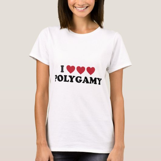 Funny I Heart Polygamy T-shirt (Voorkant)