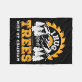 Funny I Hug Trees Chainsaw Logger Mountain Design  Fleece Deken (Voorkant (Horizontaal))
