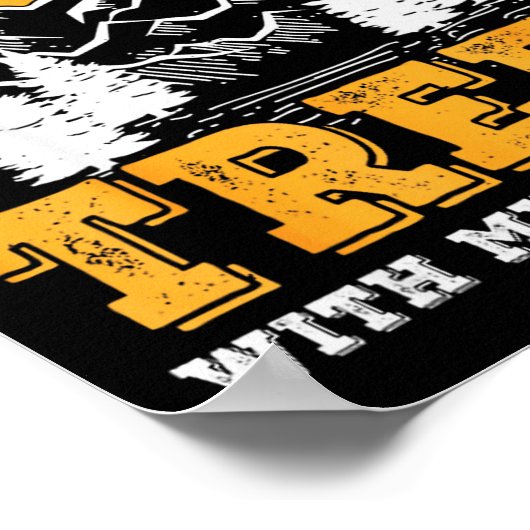 Funny I Hug Trees Chainsaw Logger Mountain Design Poster (Hoek)