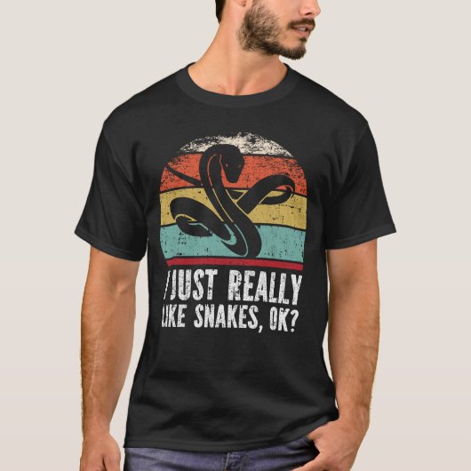Funny I Just Really Like Snakes OK? T-shirt (Voorkant)