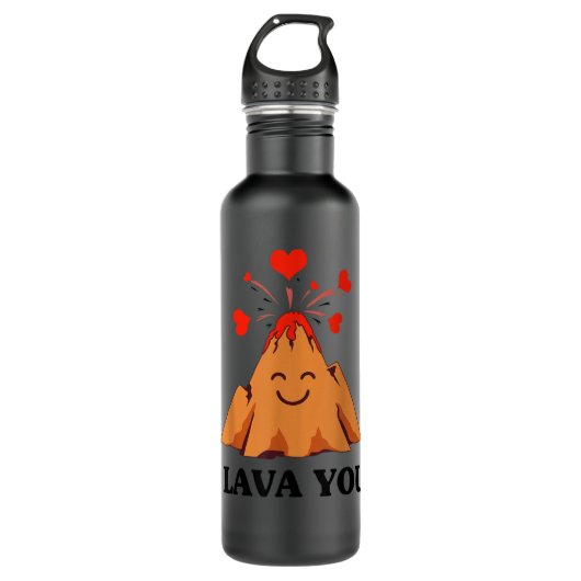 Funny I Lava You Gift For Kids Cool Volcano Valent Waterfles (Voorkant)