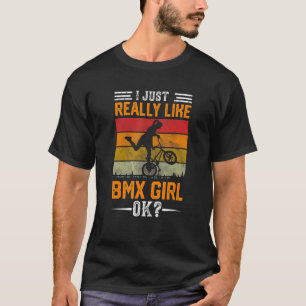 Funny I-like BMX Girl Mountain biking Bicycle T-shirt