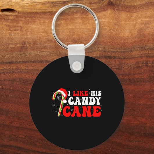 Funny I Like His Candy Cane Couples Matching Chris Sleutelhanger (Voorkant)