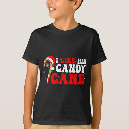Funny I Like His Candy Cane Couples Matching Chris T-shirt (Voorkant)