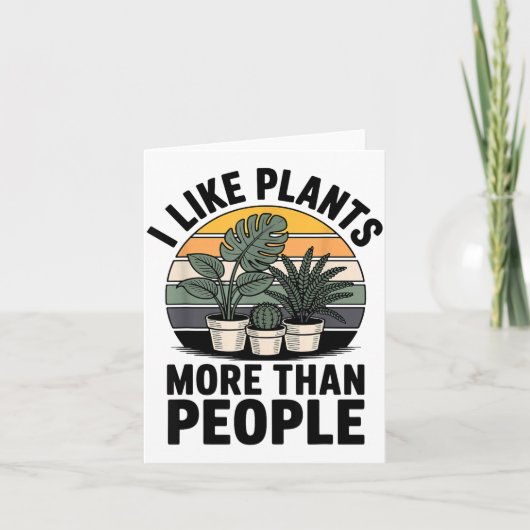 Funny I Like Plants More Than People Design  Kaart (Voorkant)