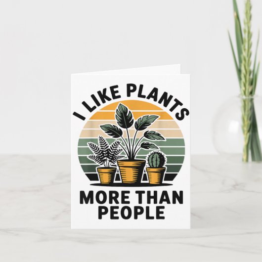 Funny I Like Plants More Than People Design  Kaart (Voorkant)