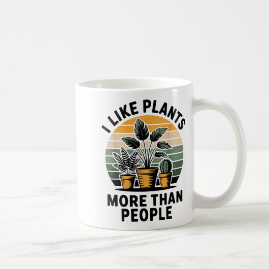 Funny I Like Plants More Than People Design  Koffiemok (Rechts)