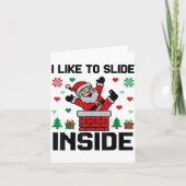 Funny I Like To Slide Inside Santa Ugly Christmas  Kaart (Voorkant)