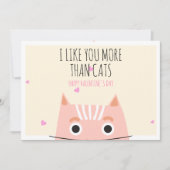 Funny I Like You More Than Cats Valentine's Day  Feestdagenkaart (Voorkant)