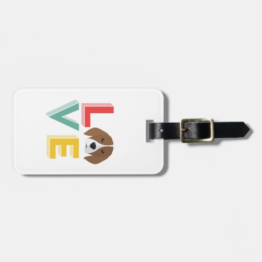 Funny I Love Beagle I Heart My Dog Puppy Lover Bagagelabel (Voorkant horizontaal)