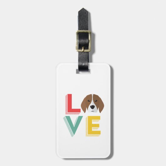 Funny I Love Beagle I Heart My Dog Puppy Lover Bagagelabel (Voorkant verticaal)