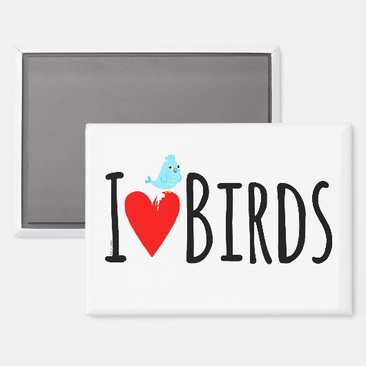  Funny I Love Birds  Magneet (Voorkant / Achterkant)