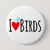  Funny I Love Birds  Ronde Button 7,6 Cm (Voorkant)