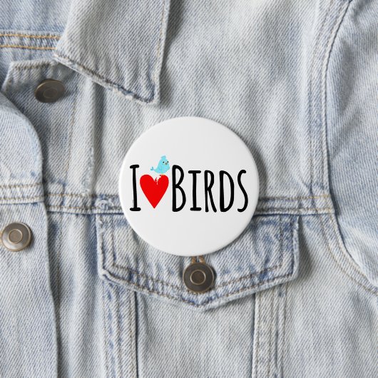  Funny I Love Birds  Ronde Button 7,6 Cm (In situ)