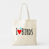 Funny I Love Birds Tote Bag (Achterkant)