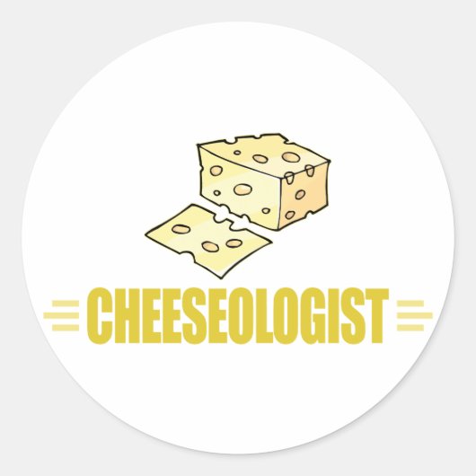 Funny I Love Cheese Ronde Sticker (Voorkant)