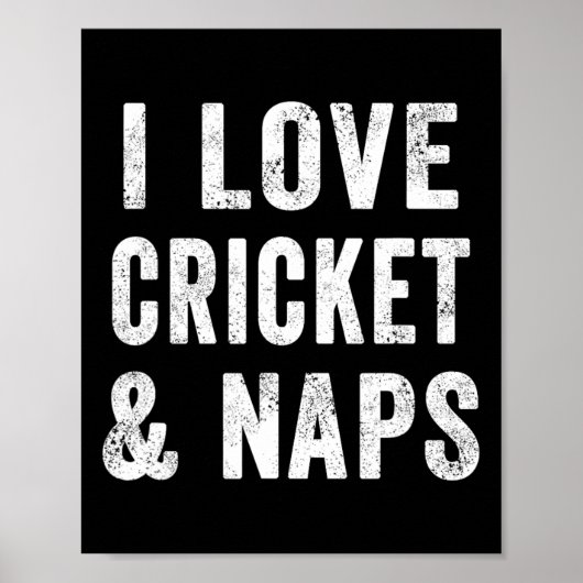 Funny I Love Cricket And Naps Bearded Cricket Dad Poster (Voorkant)