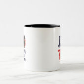 Funny I Love Dachshund I Heart My Dog Puppy Lover Tweekleurige Koffiemok (Center)