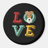 Funny I Love Fox Terrier I Heart Dog Puppy Lover Magneet (Voorkant)